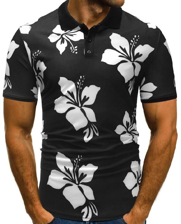 polo blanco estampado