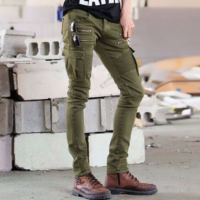 Mens green jeans outfit