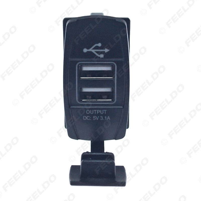 FEELDO Auto 12V 24V 3.1A Doppel USB Buchse Ladegerät Energien Adapter LKW  ATV Boot USB Adapter Für Den Zigarettenanzünder Outlet 2 Ports # 6069 Von  5,61 €