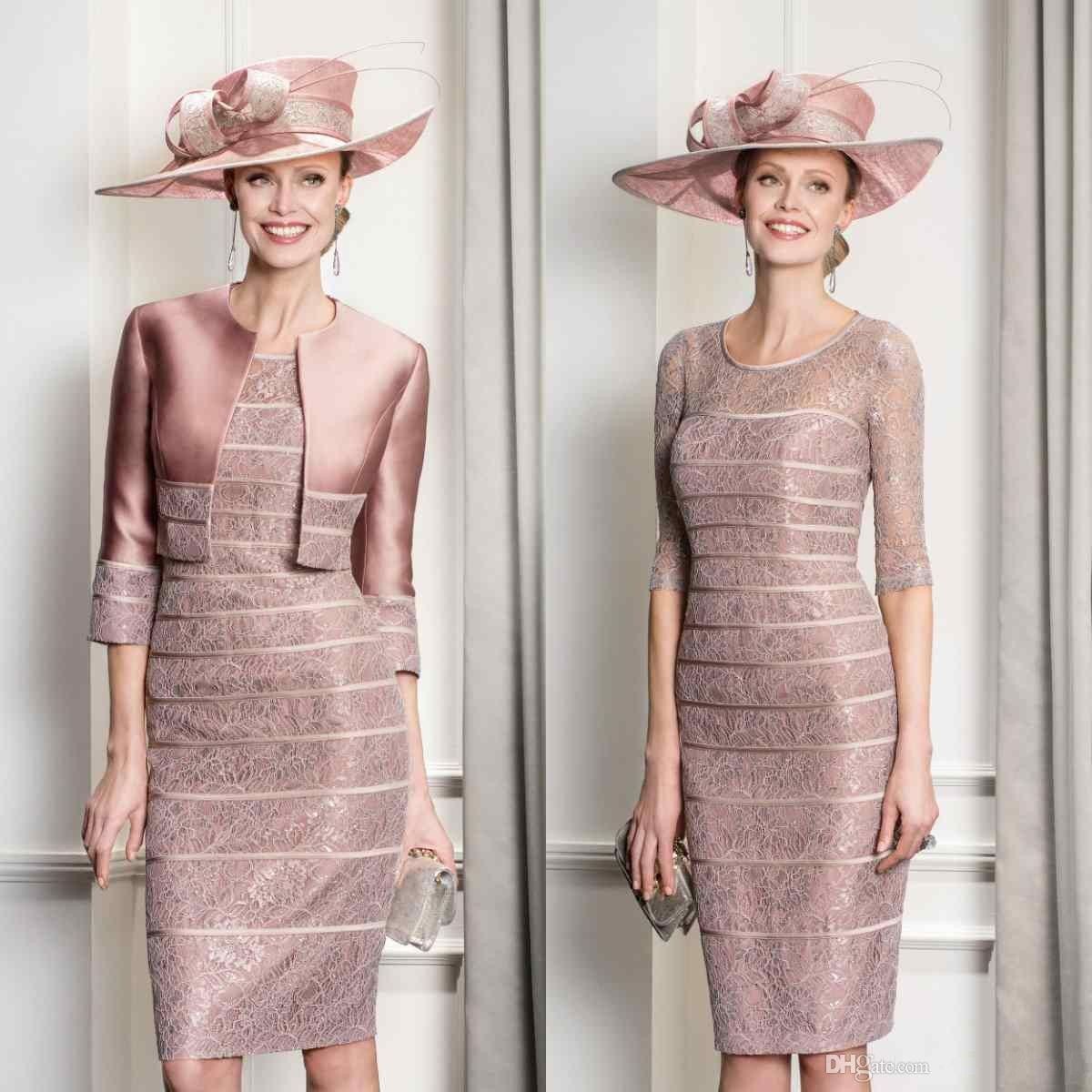 light pink mother of bride dress