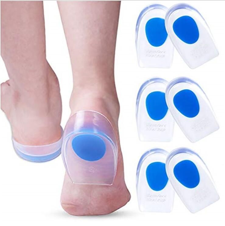 Pair Silicone Cushion Gel Shoes Pads Insoles Massager Inserts Heel Pain Spur LOT
