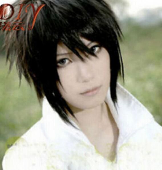Black Anime Hair Cosplay Uchiha Sasuke Short Wigs Straight