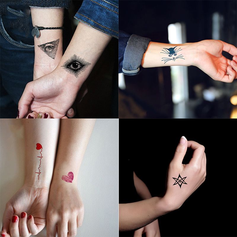 Geometry Cool Temporary Tattoo Sticker Women Minimalist Lines Pattern Body Art New Design Fake Men Tattoos Rose Temporary Tattoos Small Temporary