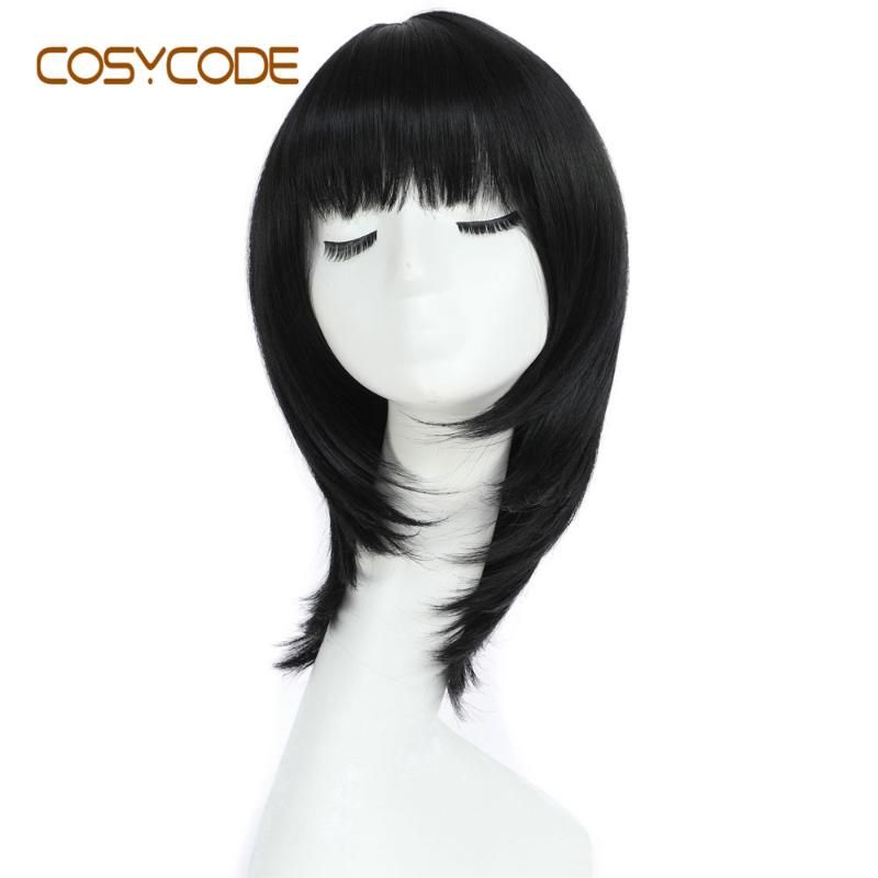 short black costume wig