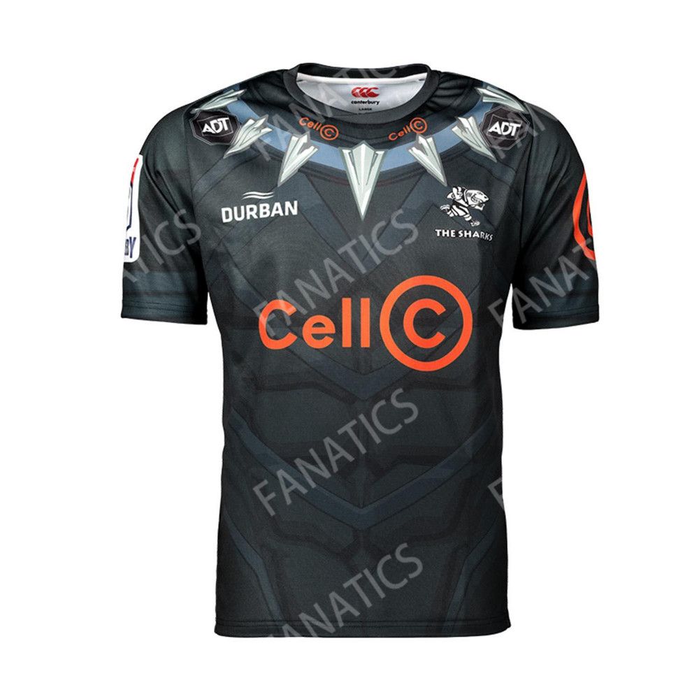 Natal Sharks Canterbury Super Rugby Jerseys 2017- Cell C Sharks New Kit  2017 SR Home Away Superhero