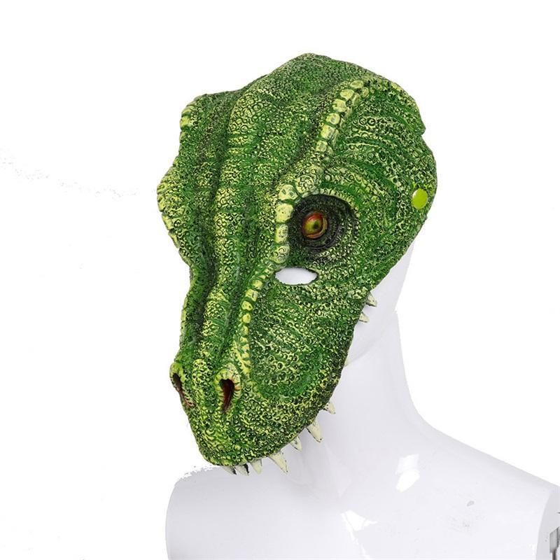 Dinosaurio miedo máscaras de Halloween Partido Tyrannosaurus Rex Animal Dos Colores 3D PU Espuma Mascarilla facial Dinosaurio miedo máscaras de Halloween Partido Tyrannosaurus Rex Animal Dos Colores 3D PU Espuma Mascarilla facial