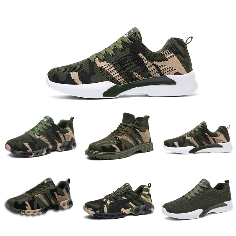 army green running shoes