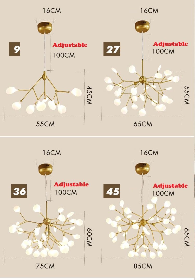 Großhandel Led Moderne Glühwürmchen Kronleuchter Licht Stilvolle Ast Kronleuchter Lampe Dekorative Decke Kronleuchter Hängen Led Beleuchtung Von