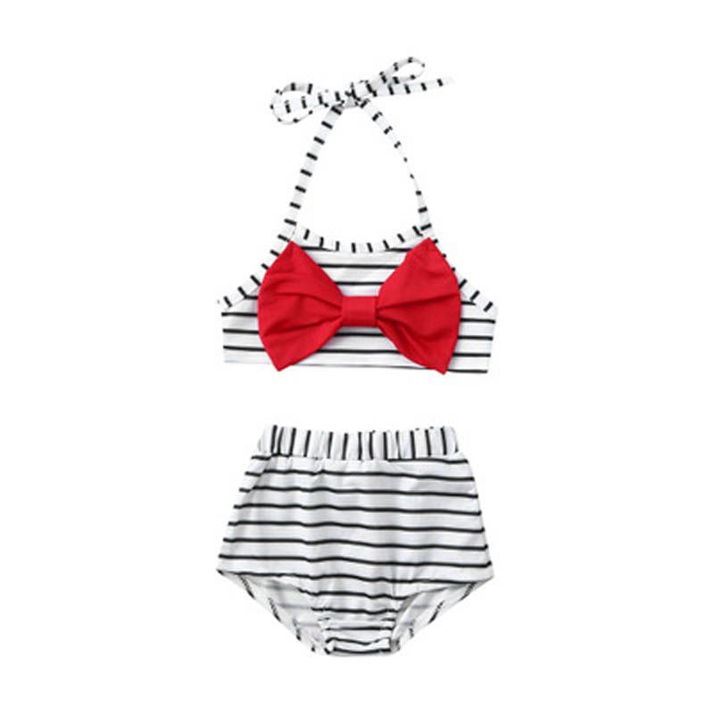 girls striped swimsuit