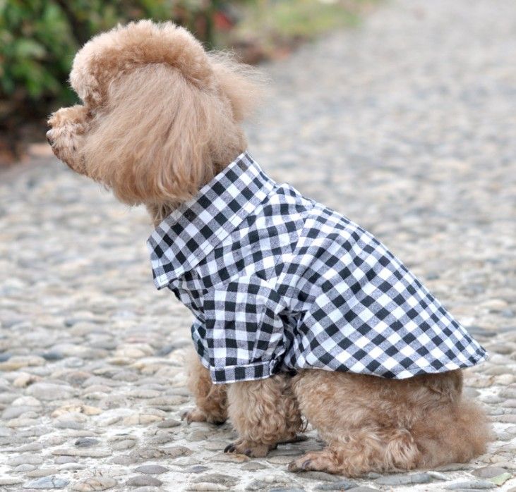 Ropa para camisetas para perros al por mayor de camisas Checker