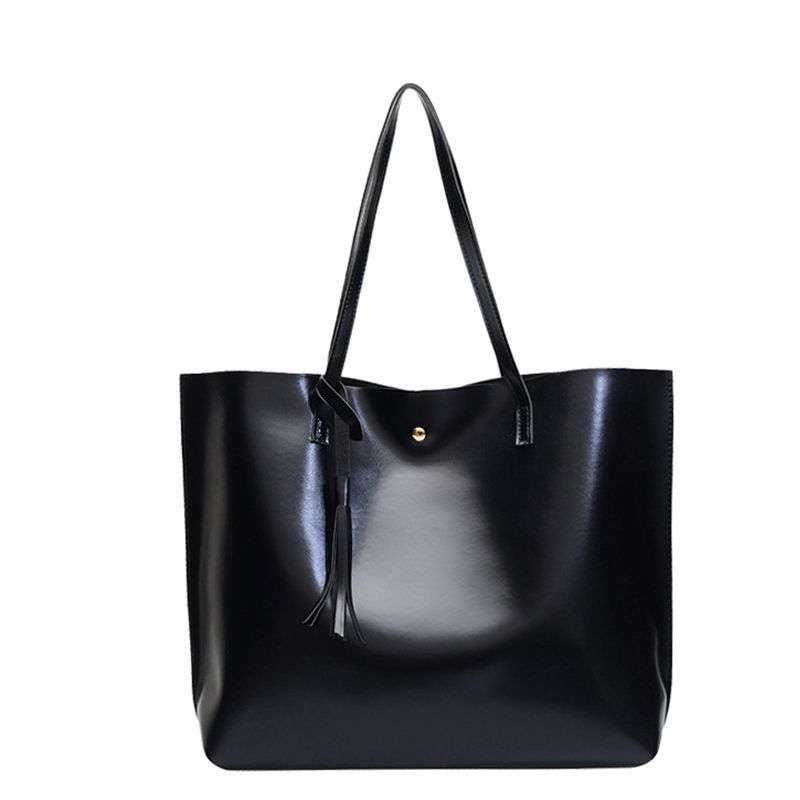 plain leather tote bag