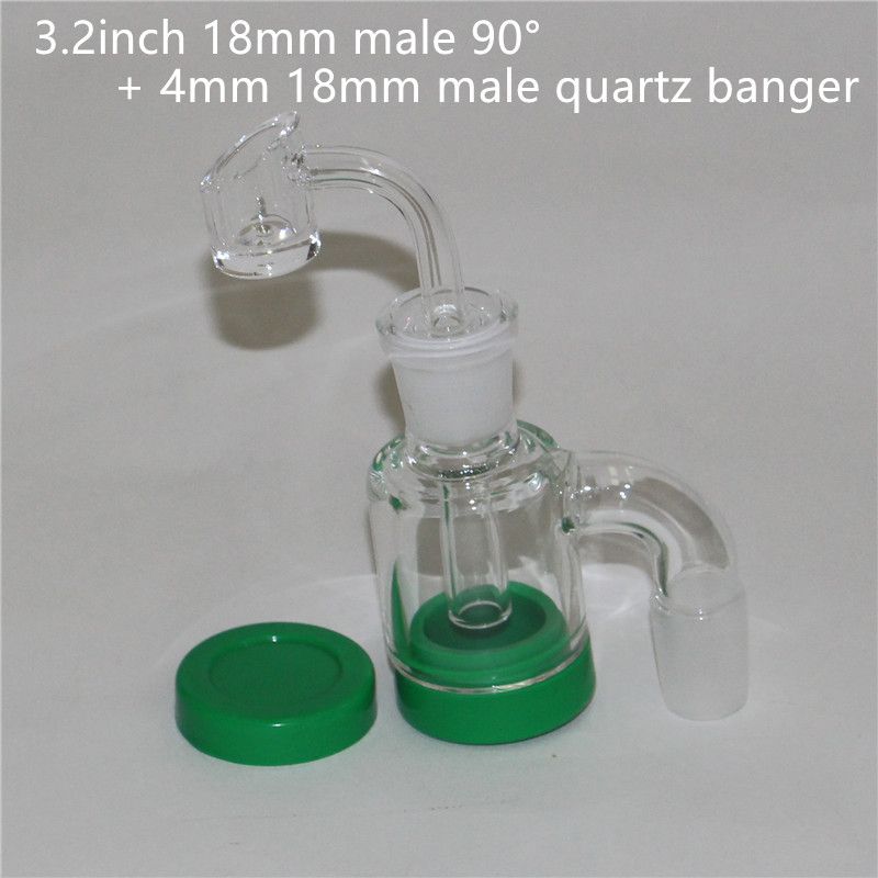 3.2Inch 18 mm Male 90 ° + 4mm Quartz Banger