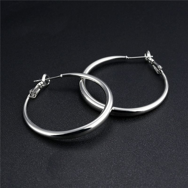 Dangle Jewelry Wedding gift Hoop Earrings Silver Plated Big circle Women Dangle Jewelry Wedding gift Hoop Earrings Silver Plated Big circle Women