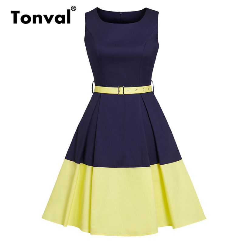 womens navy and white dress