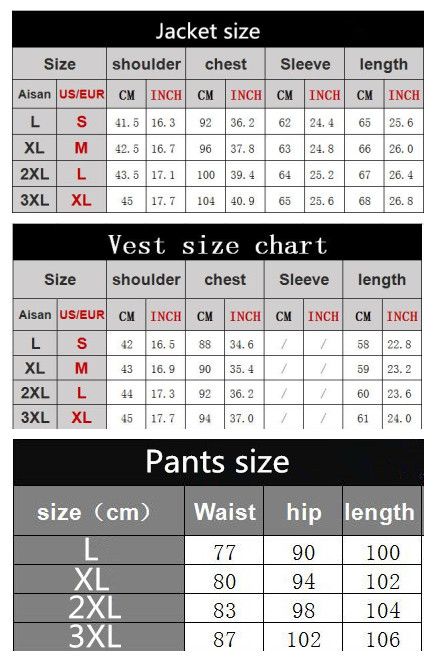 Suit Jacket Sleeve Length Chart