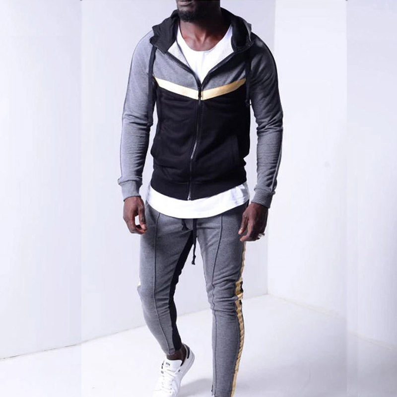 men's hooded tracksuit set
