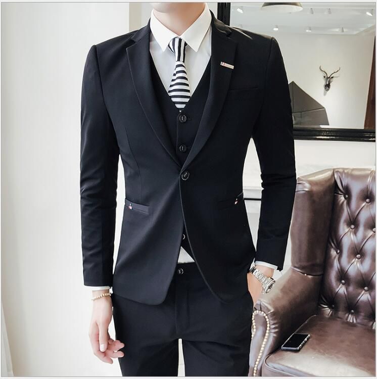 Autumn Mens Suit Sets Three Piece Jackets+Pant+Vest Europe Style ...