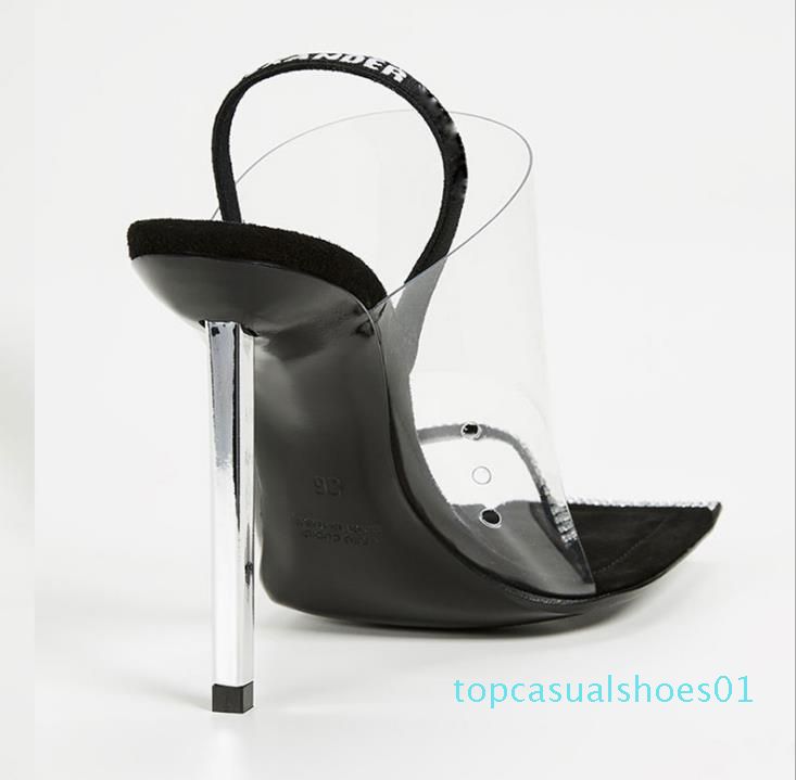 clear designer sandals