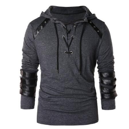 leather moletom com capuz pullover