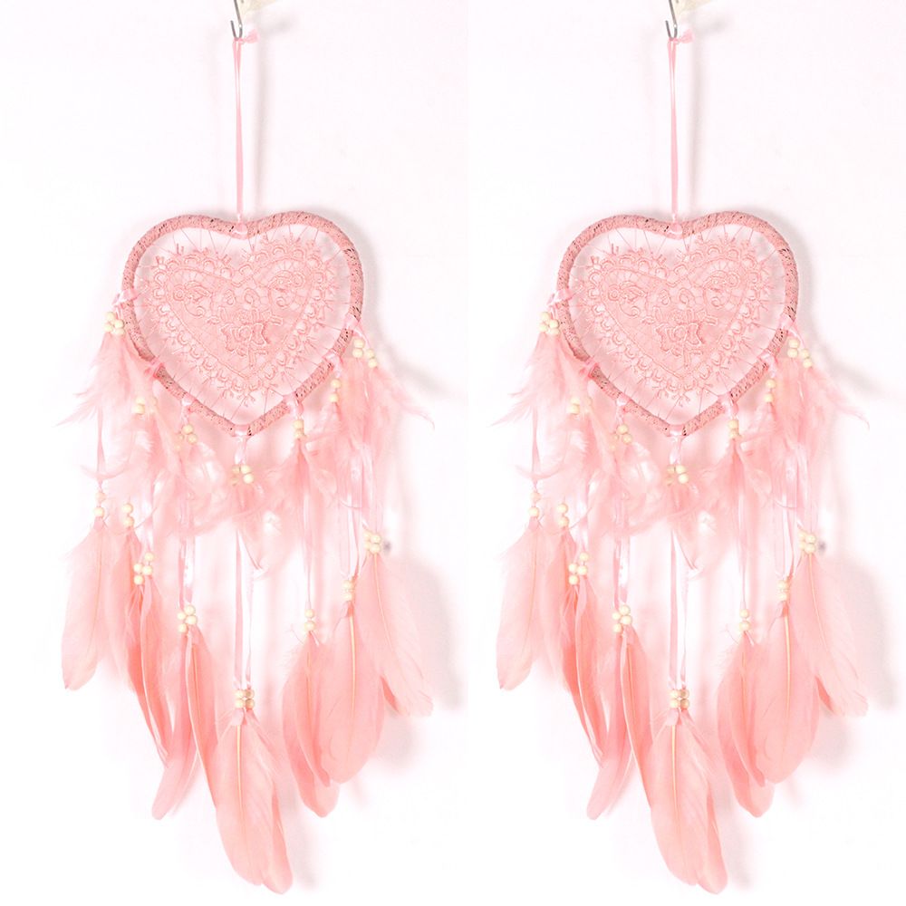 Selling Feather Heart-shaped Dream Catcher Wall Hanging Decoration Ornament