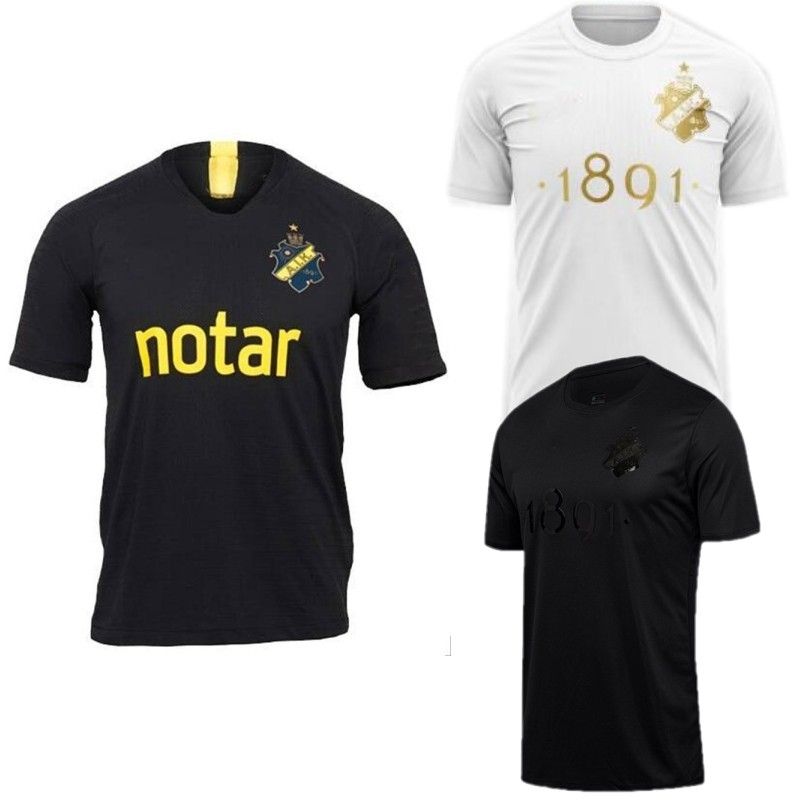 S-XL New 2019-20 AIK Stockholm Home Soccer Jersey football Men T-shirt Size 