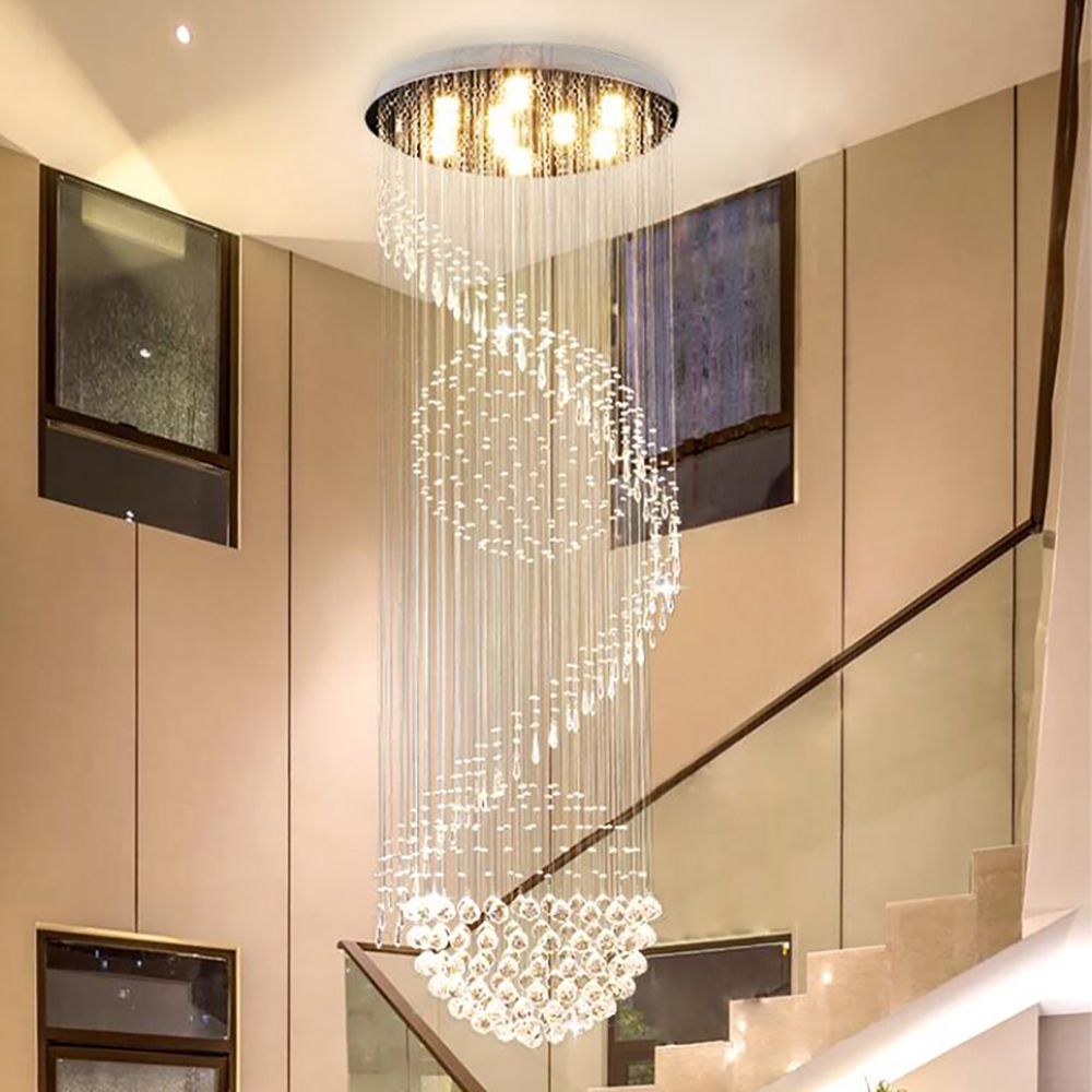 Staircase Chandelier Lighting Double Spiral Design Home Light Long