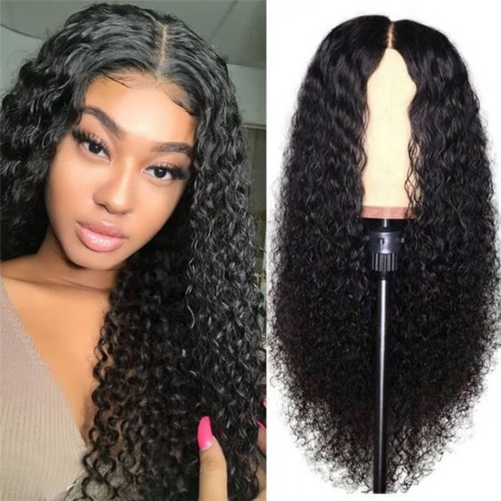 Human Hair Natural Color Water Wave Hairstyle 360 Lace Wig With
