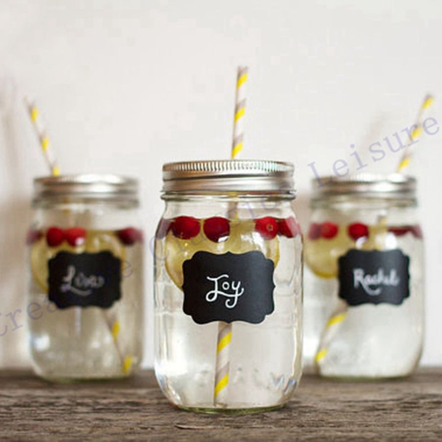 Cup Chain Fancy Mason Jar Wedding Chalkboard Labels Wine Glass