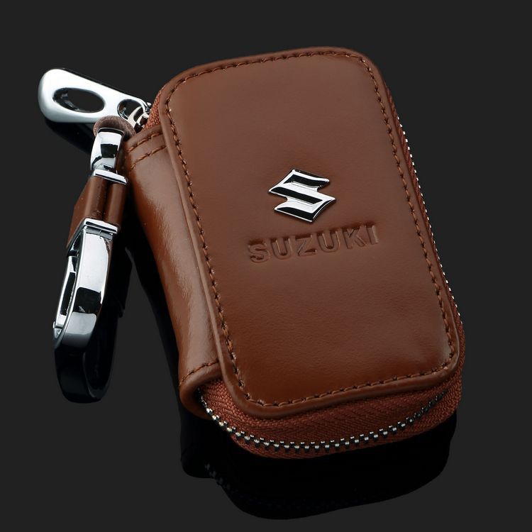 Grandes regalos cuero de la PU de la caja de la llave del coche titular de la clave monedero para SUZUKI Vitara Swift Jimny cubierta de la cadena dominante