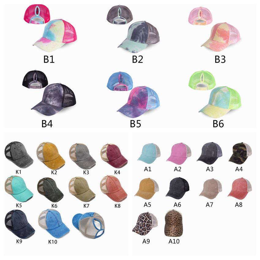 Ponytail Baseball Caps Gliter Messy Bun Hats Washed Cotton ...