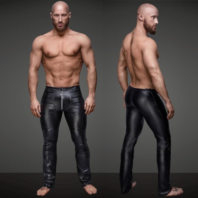 shiny leather pants mens