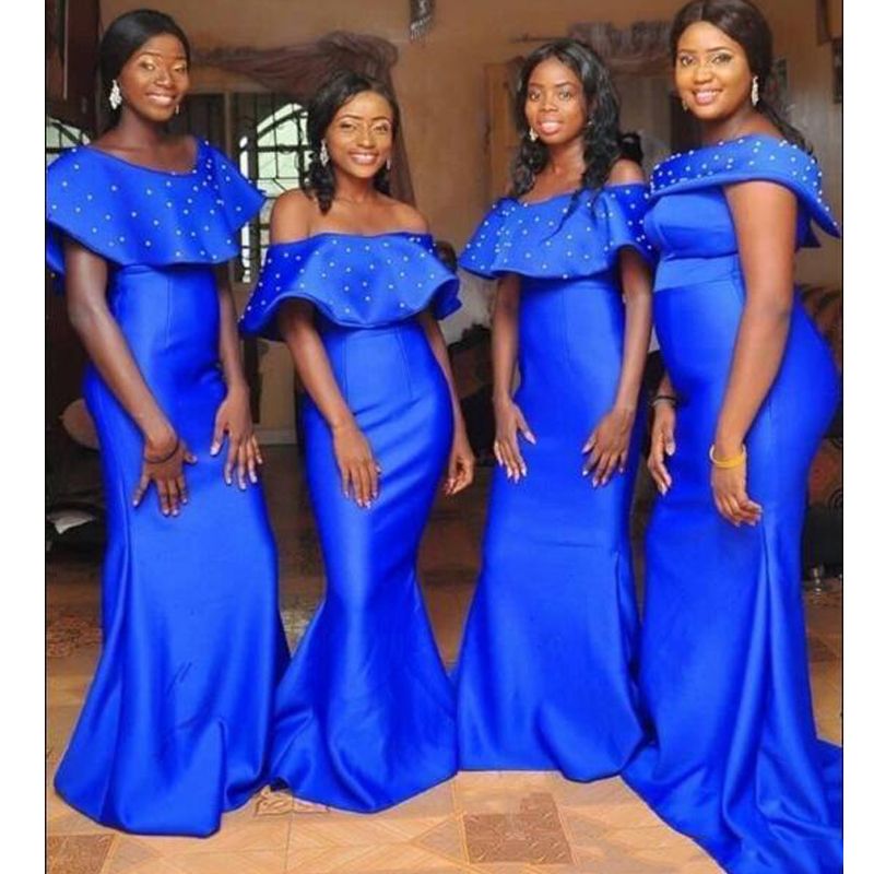 cobalt blue bridesmaid dresses long