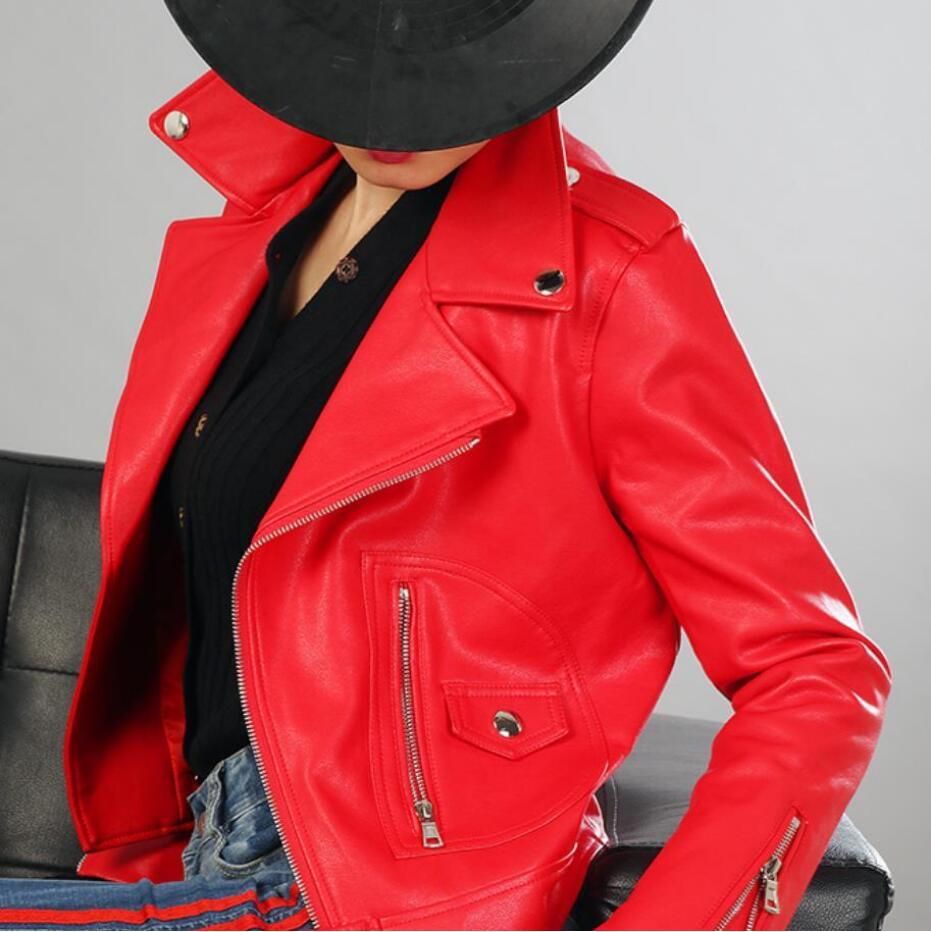 Chaqueta de charol de marca de moda para mujer, abrigo corto de cuero pu de  tela brillante, chaquetas delgadas europeas, wj2716, 2020 - AliExpress Ropa  de mujer
