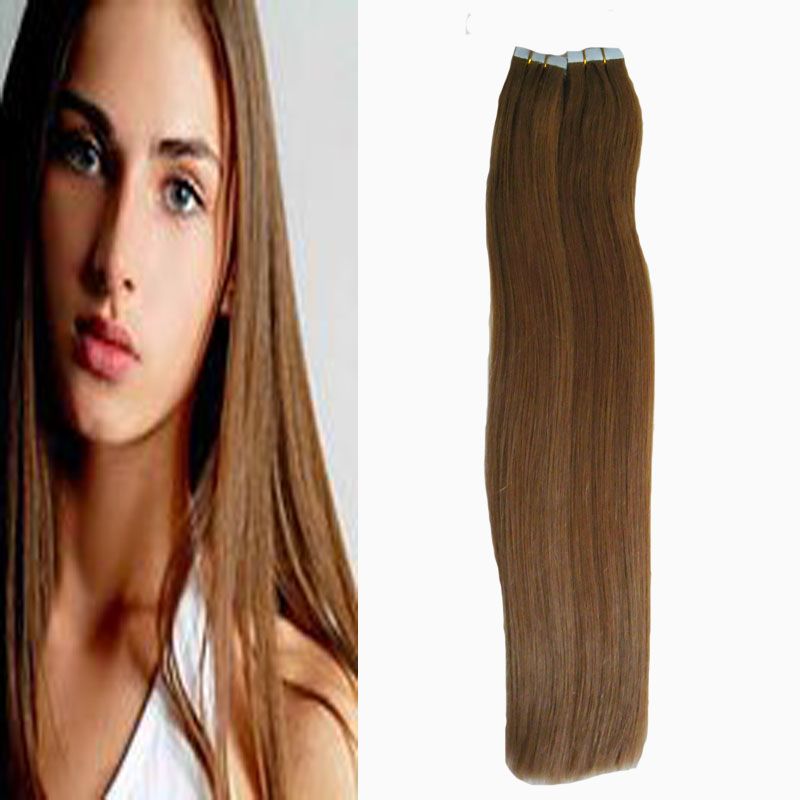 Tape In Human Hair Extensions Skin Weft Human Hair Straight Tape