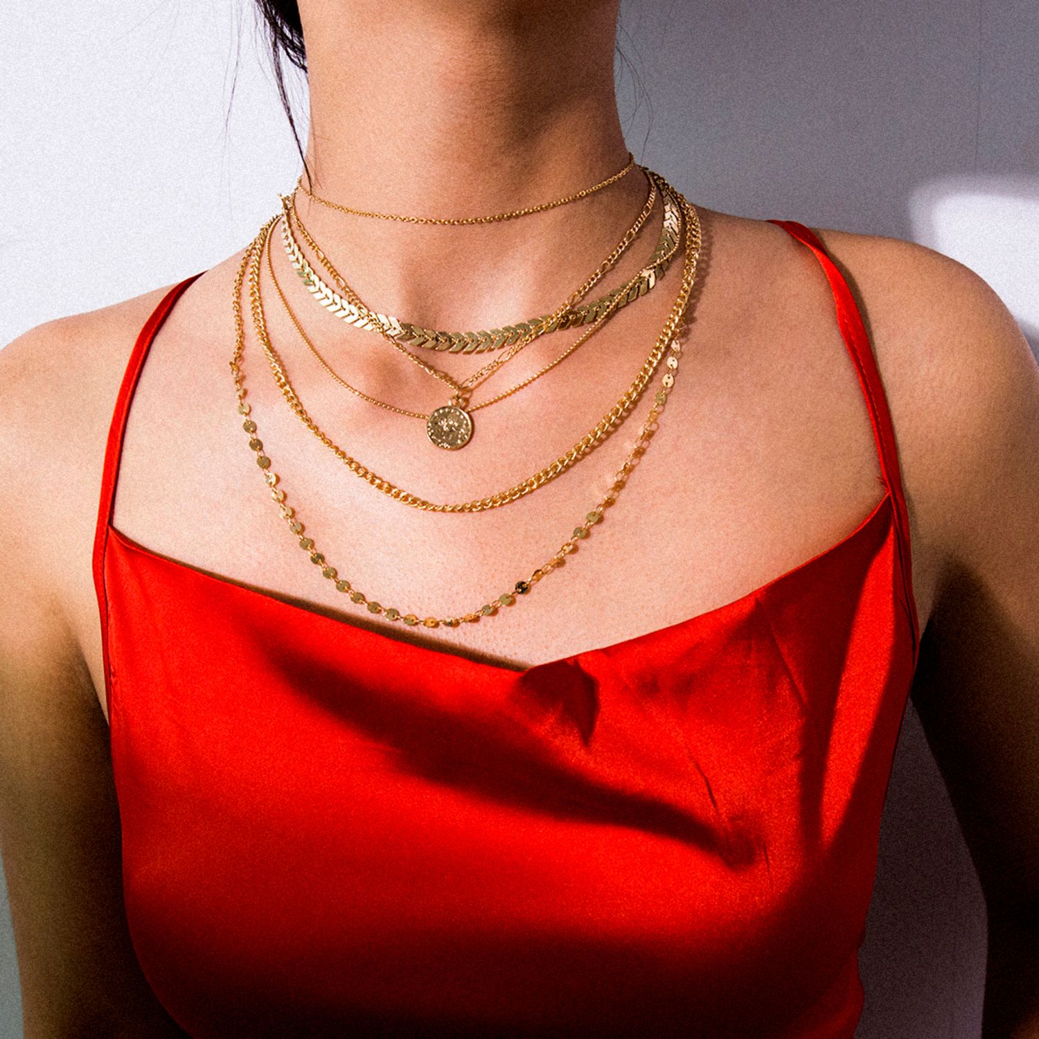 Women Ladies Women Gold Silver Chunky Statement Chain Necklace Choker Jewelry Z 