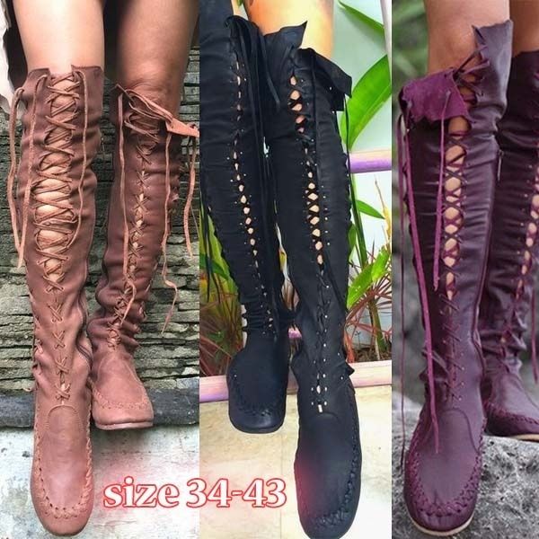 thigh length leather boots