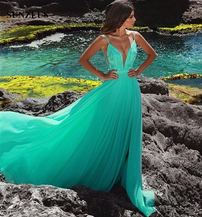 Lang chiffon kleid türkis Turquoise bridesmaid