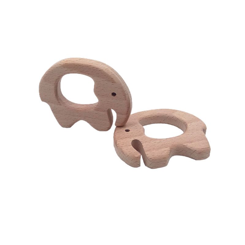 wooden elephant teether