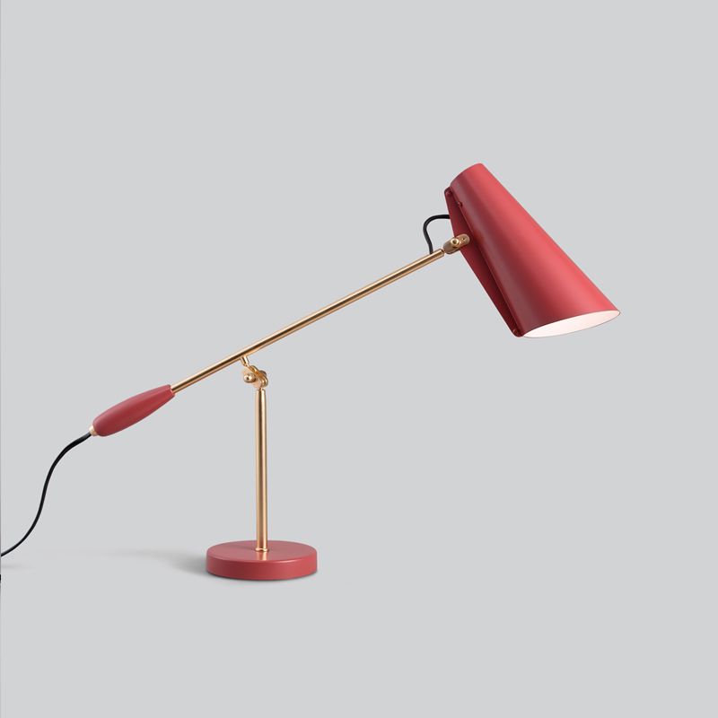 red bedside lamp