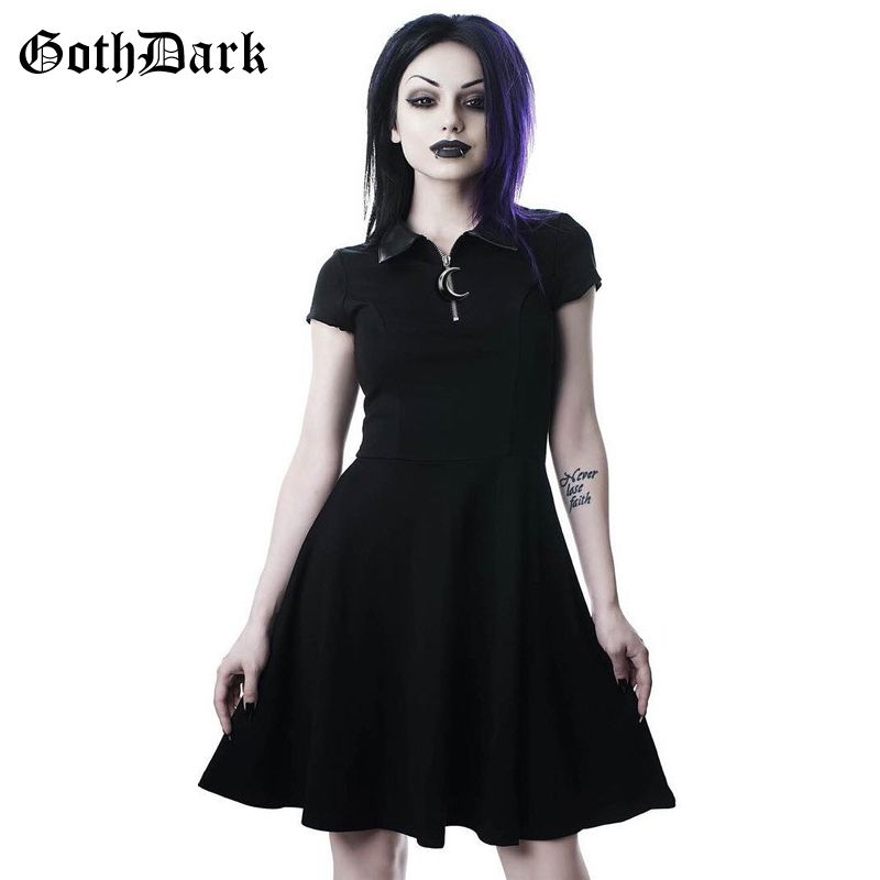 2020 Goth Dark Grunge Aesthetic Vintage Pleated Evenging Party