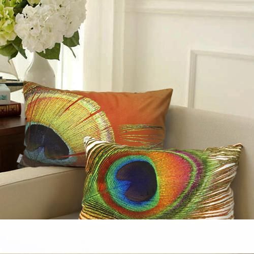 Peacock Feather Cushion Covers 4 Styles 3d Stereo Colorful