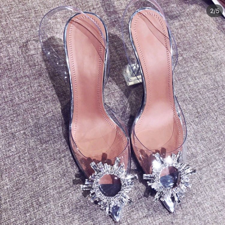 size 2 clear heels