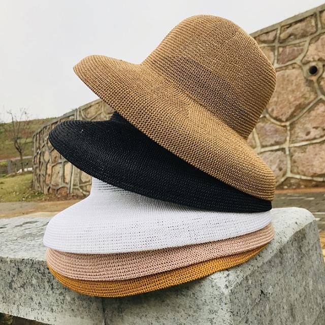 Sombreros al mayor simple casual joker campana sombrero de paja mujer verano elegante estilo retro