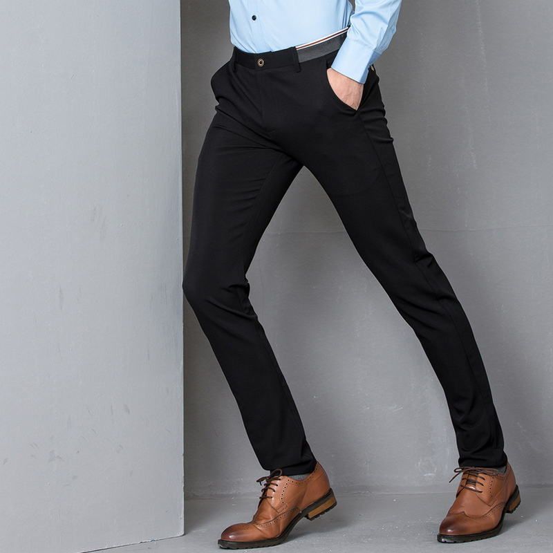 Compra Estiramiento Negro Flaco Pantalones De Vestir Hombres Fiesta Oficina  Traje Para Hombre Formal Lápiz Lápiz Negocios Slim Fit Pantalones  Masculinos Ocasionales Barato | Entrega Rápida Y Calidad | Es.Dhgate