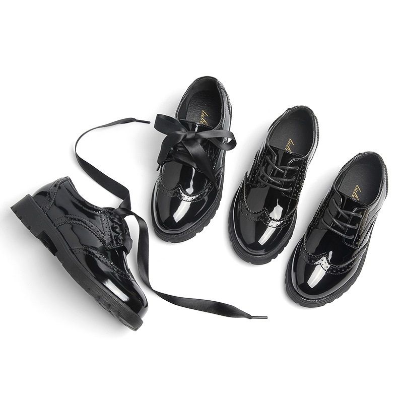 black platform school shoes