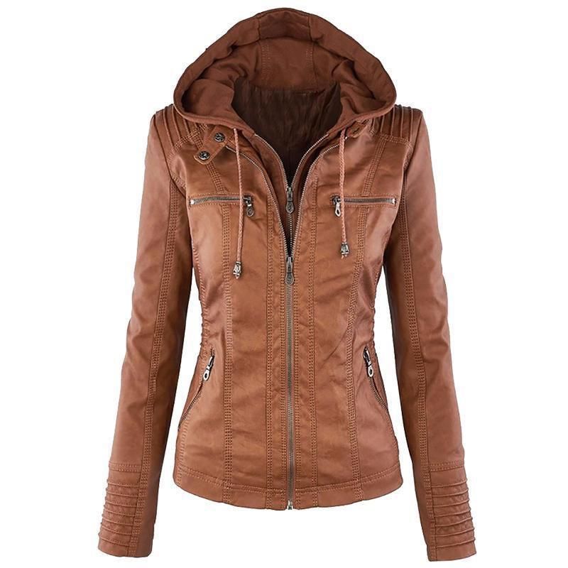 Chaquetas para Chaqueta de piel sintética para mujer de manga extraíble Abrigos básicos