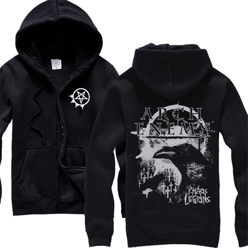 Suecia Enemy roca sudaderas con cremallera chaqueta de invierno de punk muerte sudadera