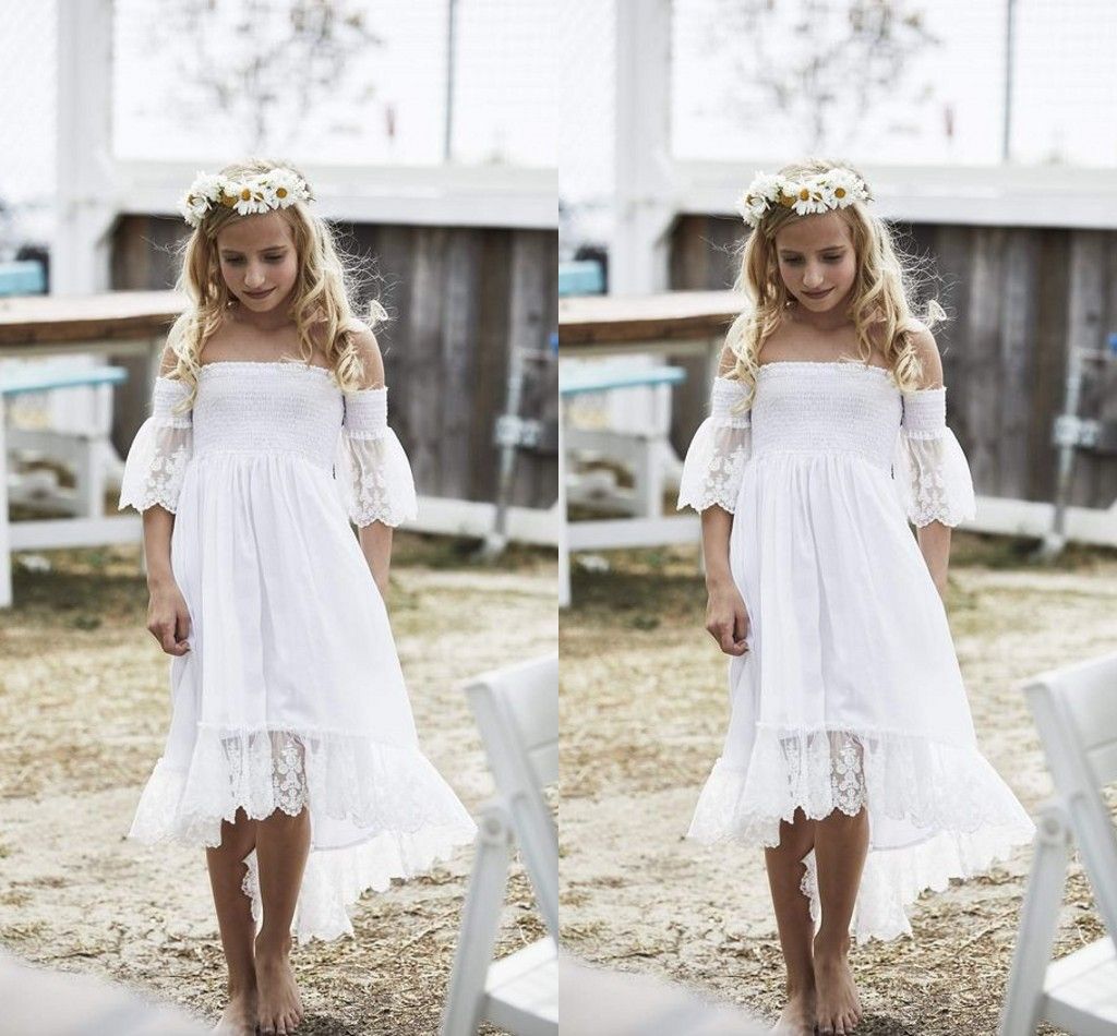 girls boho white dress