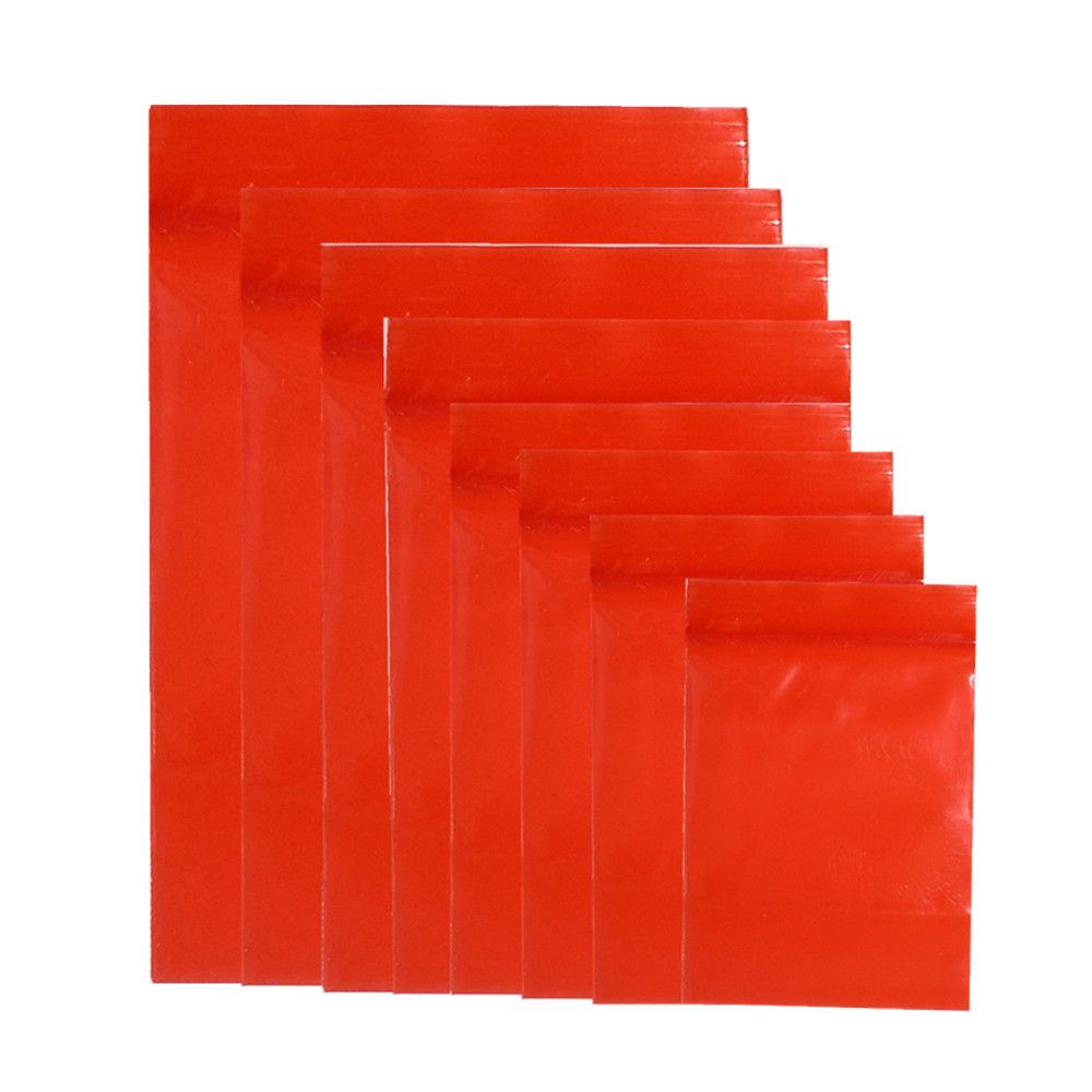 2021 10 Sizes Available Red Plastic Zipper Lock Packaging Bag