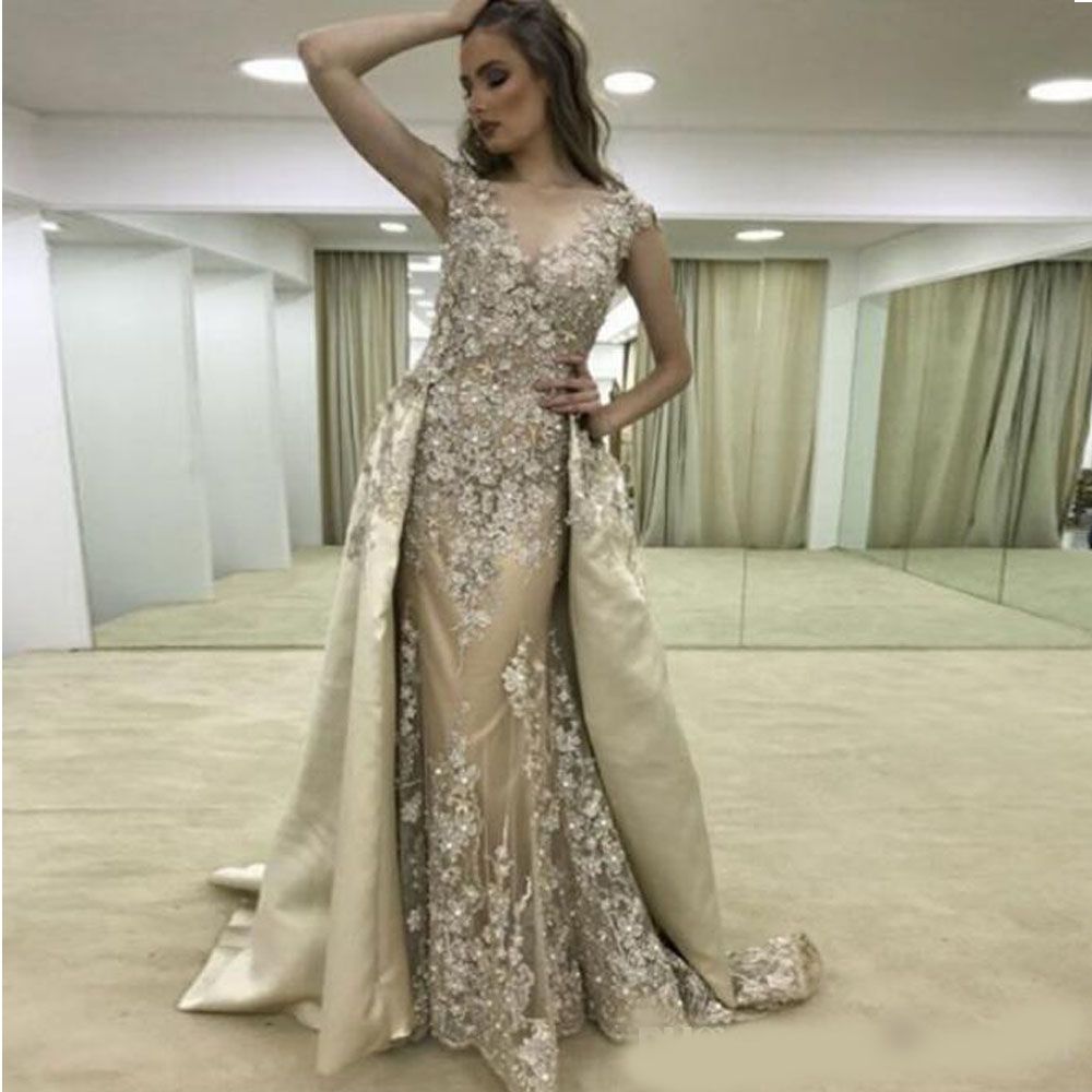 Compre Abendkleider 10D Flower Lace Prom Dresses Con Tren Desmontable Faldas Vestidos De Noche Formales Con Cuentas Applique Celebrity Red Carpet Dress Compre Abendkleider 10D Flower Lace Prom Dresses Con Tren Desmontable Faldas Vestidos De Noche Formales Con Cuentas Applique Celebrity Red Carpet Dress